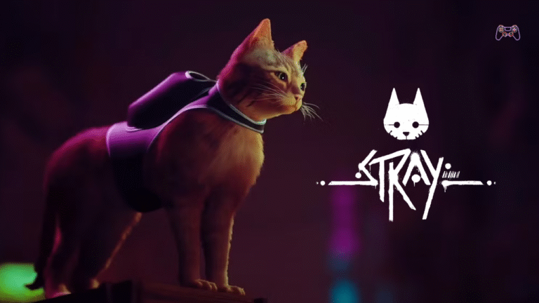 stray game review cat cyberpunk poster